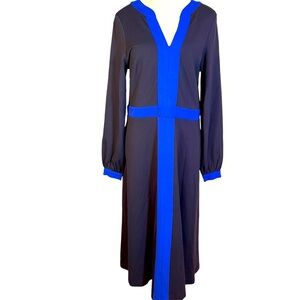 Boden Catherine Colourblock Ponte Midi Dress Women’s Size 10 Navy Blue